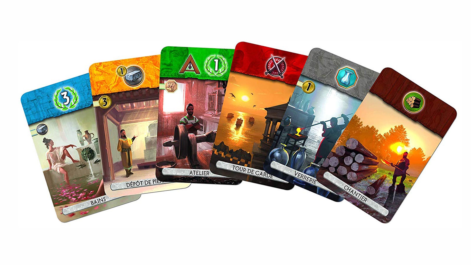 7 Wonders Duel board game cards