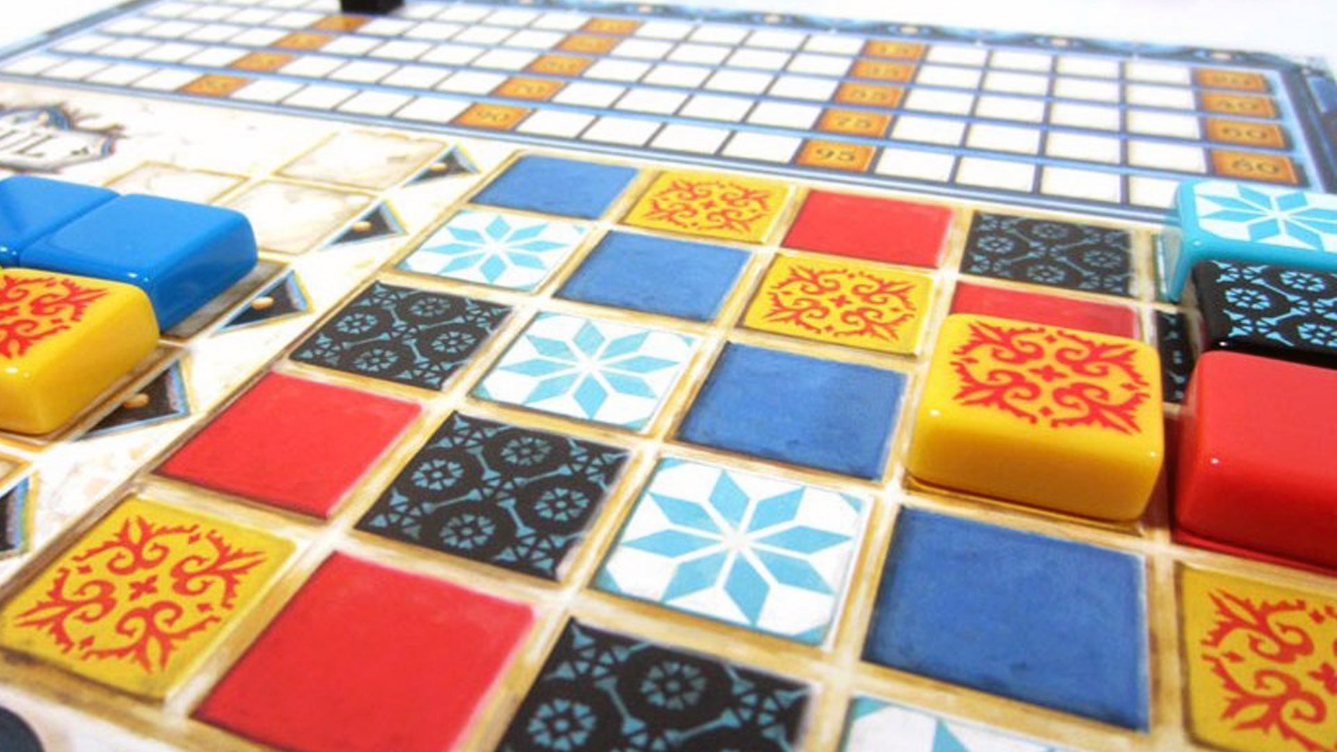 Azul, a beginner friendly board game in which you lay down colourful tiles.