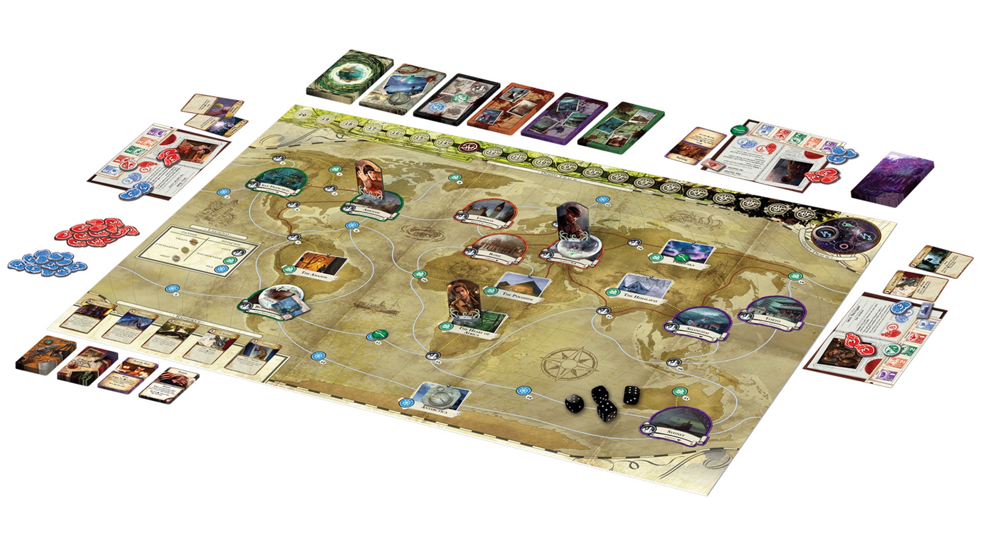 Eldritch Horror board game layout