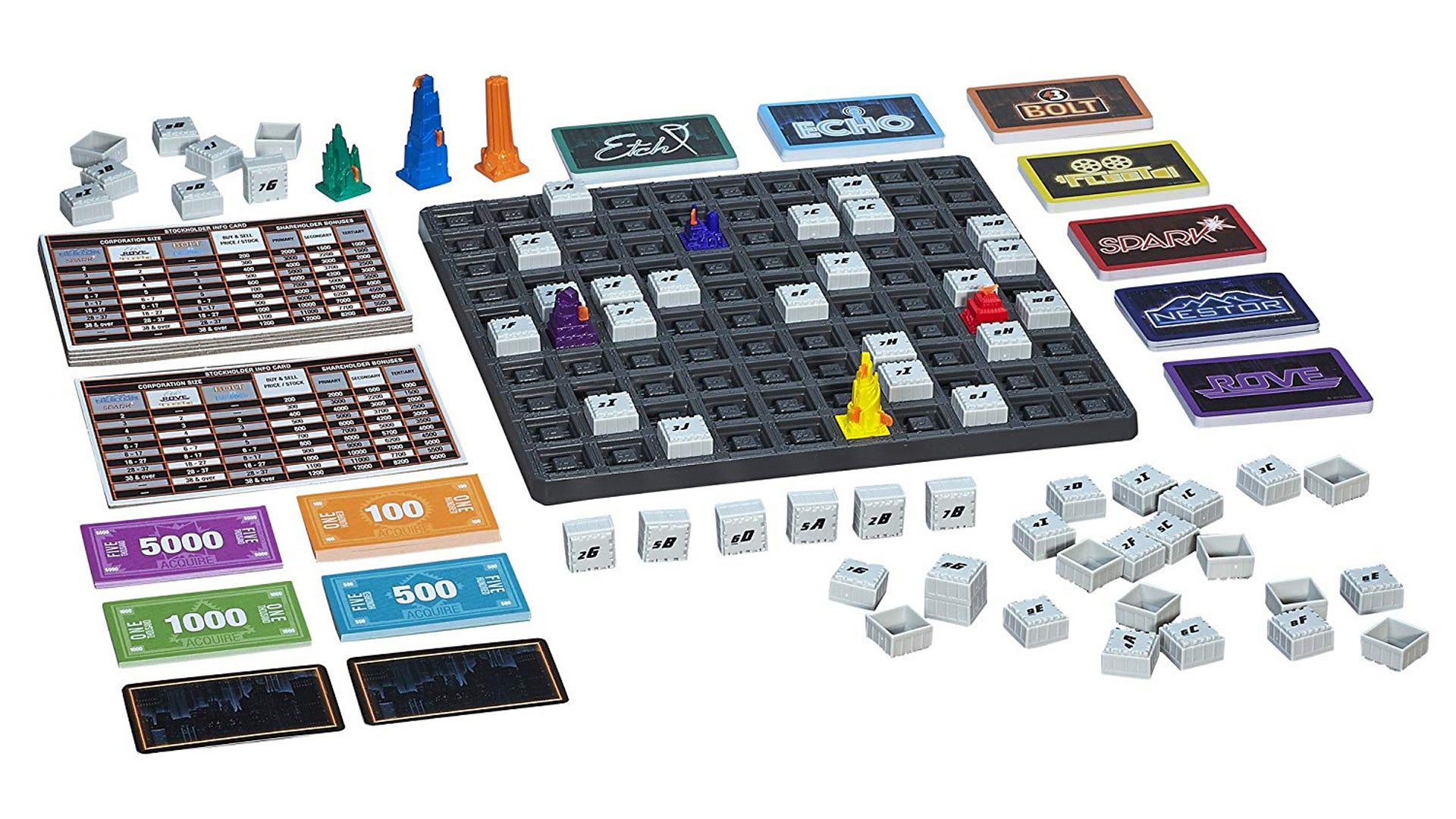Acquire family board game gameplay layout