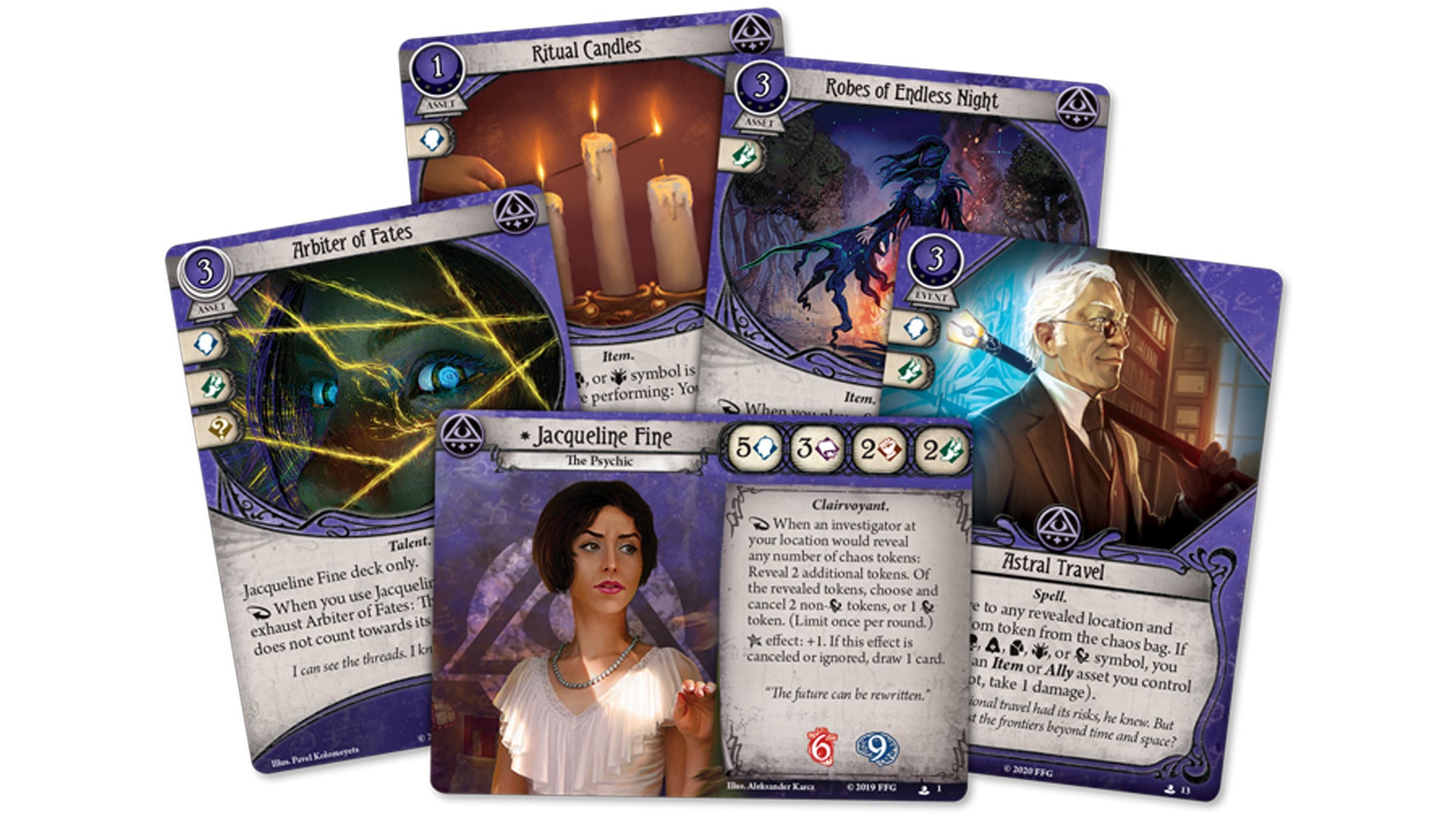 Arkham Horror: The Card Game Jacqueline Fine card fan
