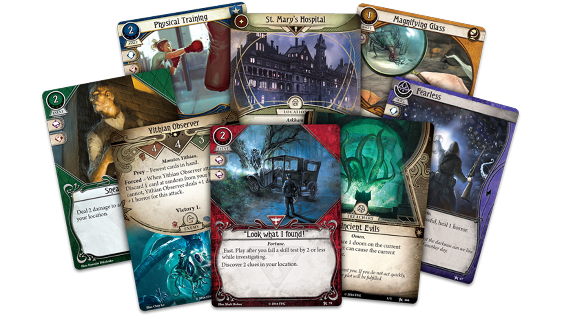 Arkham Horror: The Card Game - Revised Core Set cards