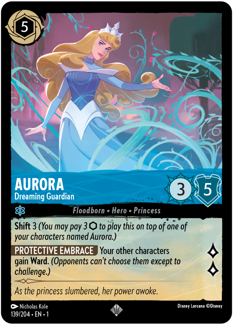 Aurora - Dreaming Guardian card for Disney Lorcana.