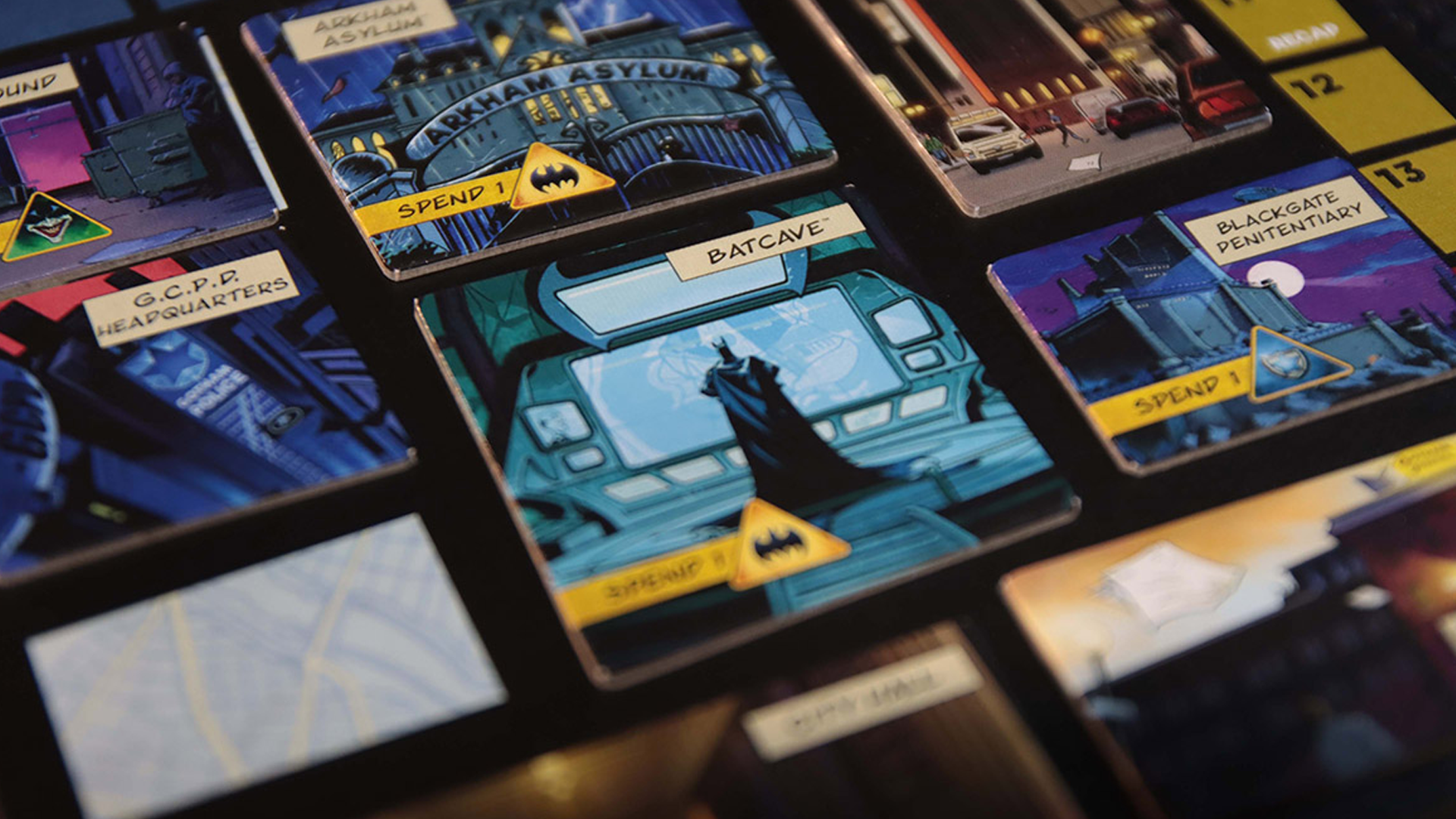 A close-up image of Batman: Everybody Lies' cards