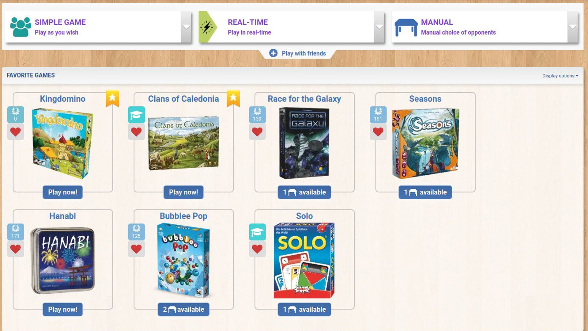 Board Game Arena library