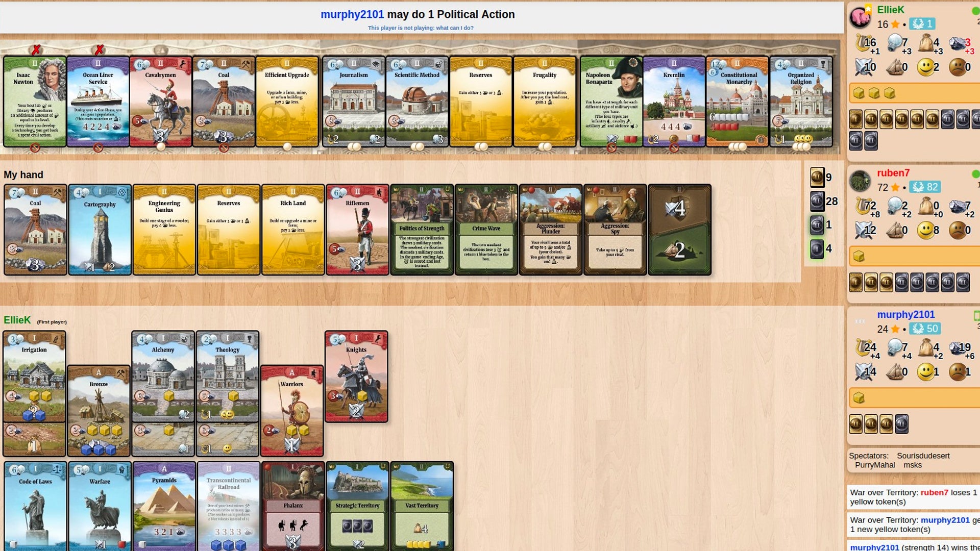 Board Game Arena Game List