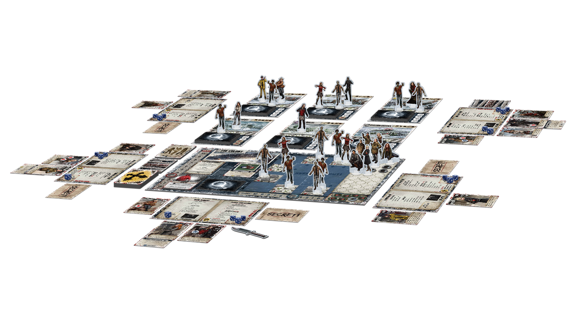Dead of Winter co-op board game gameplay layout