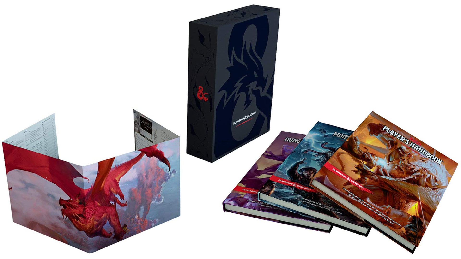 Image for D&D 5E gift set, including three essential rulebooks and a DM screen, is 25% off right now