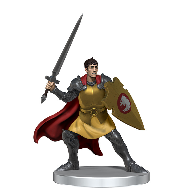 The paladin miniature from WizKids' upcoming release, which will support Dungeons & Dragon's starter set Dragons of Stormwreck Isle.