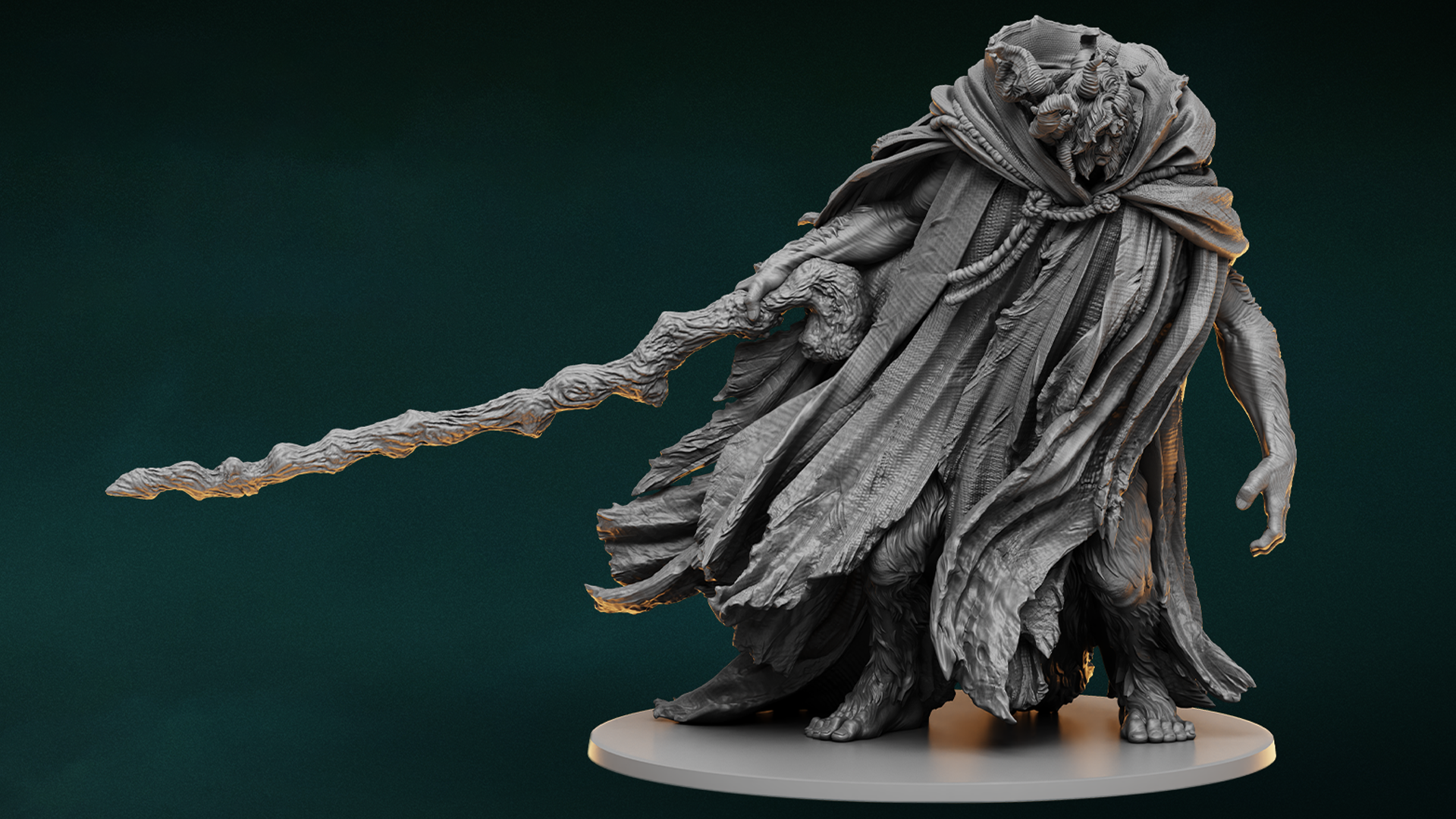 Margit, the Fell Omen miniature from Elden Ring: The Board Game