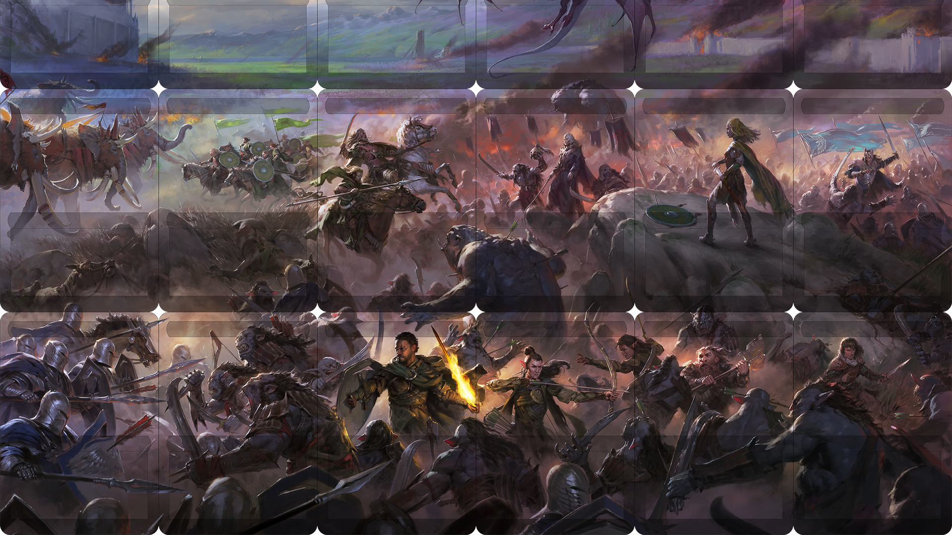 Panoramic card shot from Magic: The Gathering's Tales of Middle-earth set