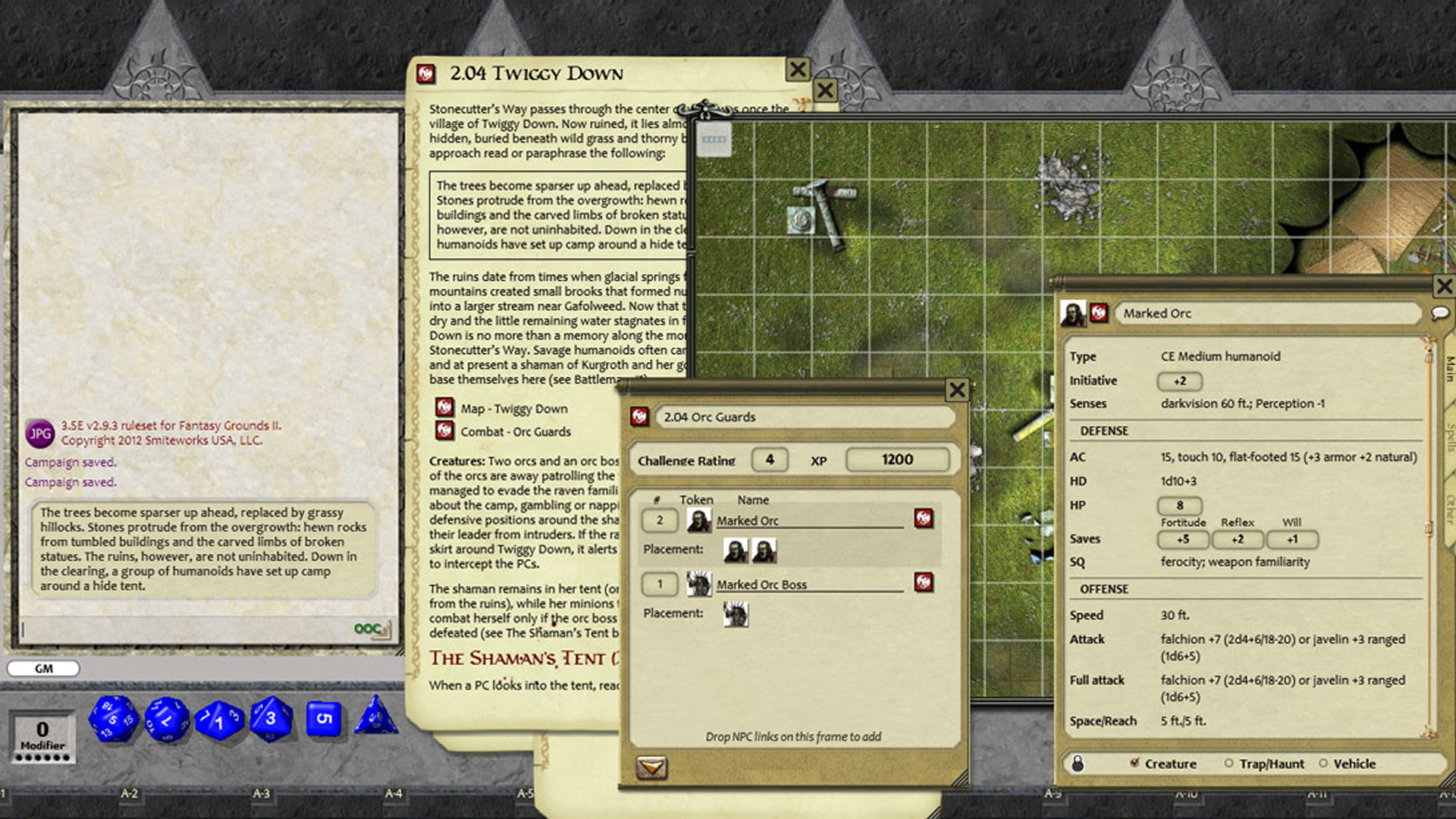 fantasy grounds 2 pathfinder tables
