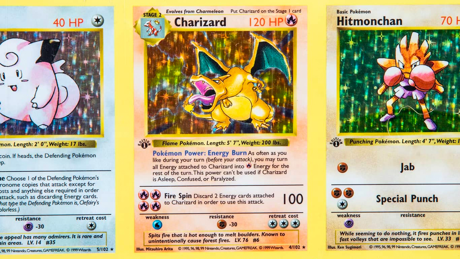 pokemon 1999 holo charizard with evolution cards 