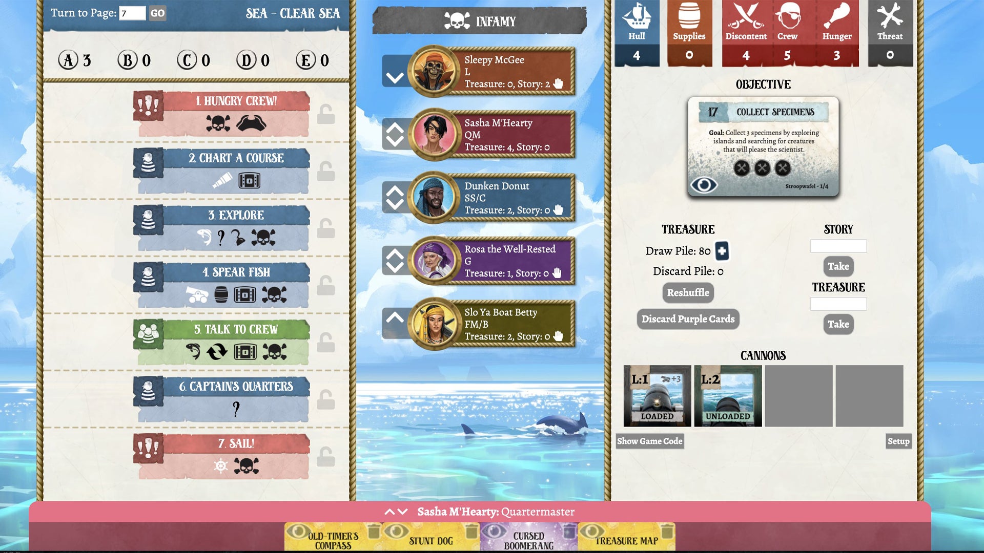 Forgotten Waters board game remote app