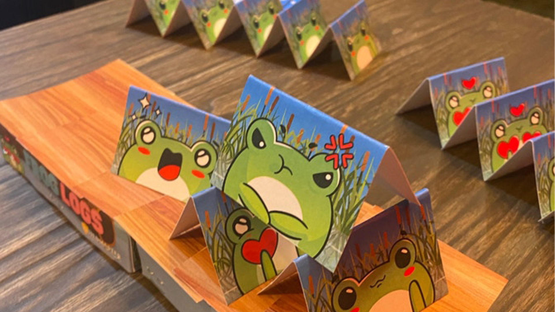 An image of the Frog Logs game being played.