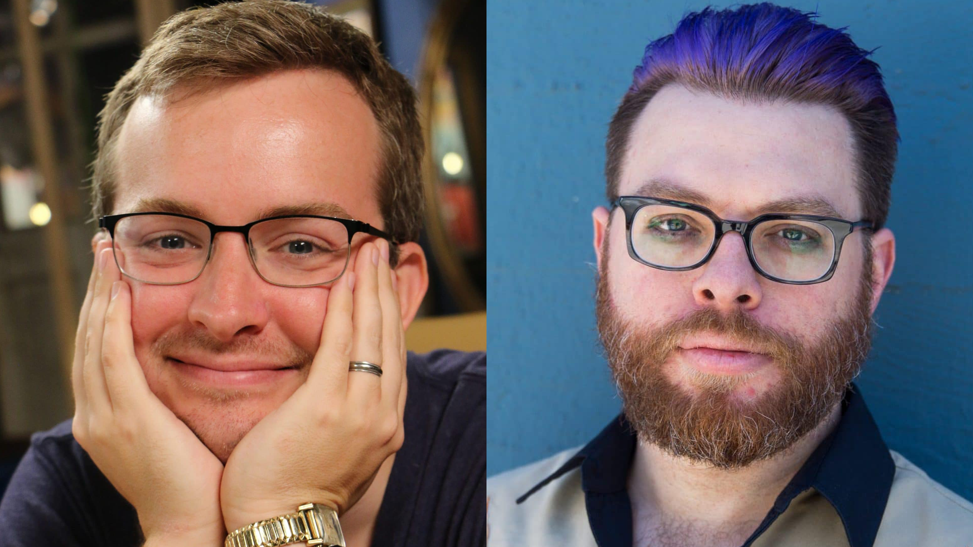 Headshots of Griffin and Travis McElroy.
