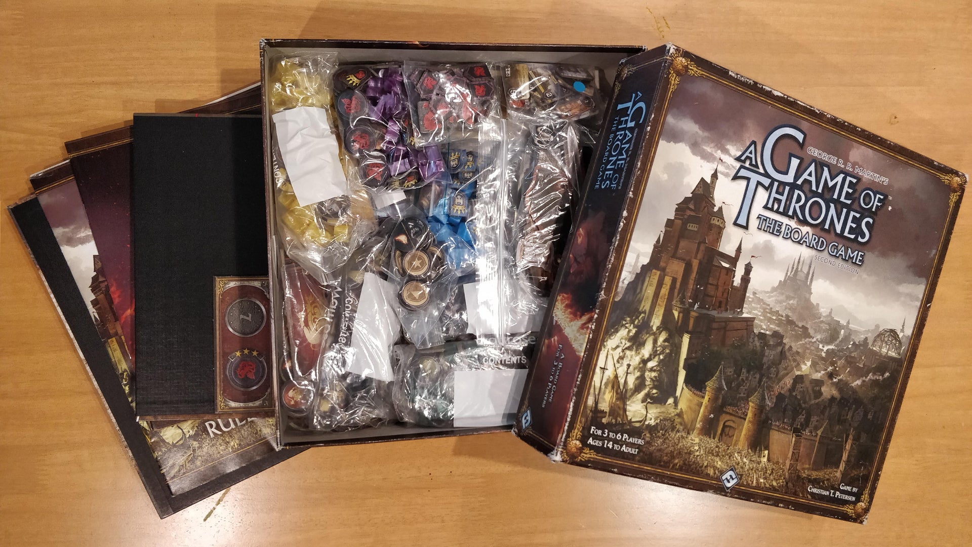 Game of Thrones board game with baggies