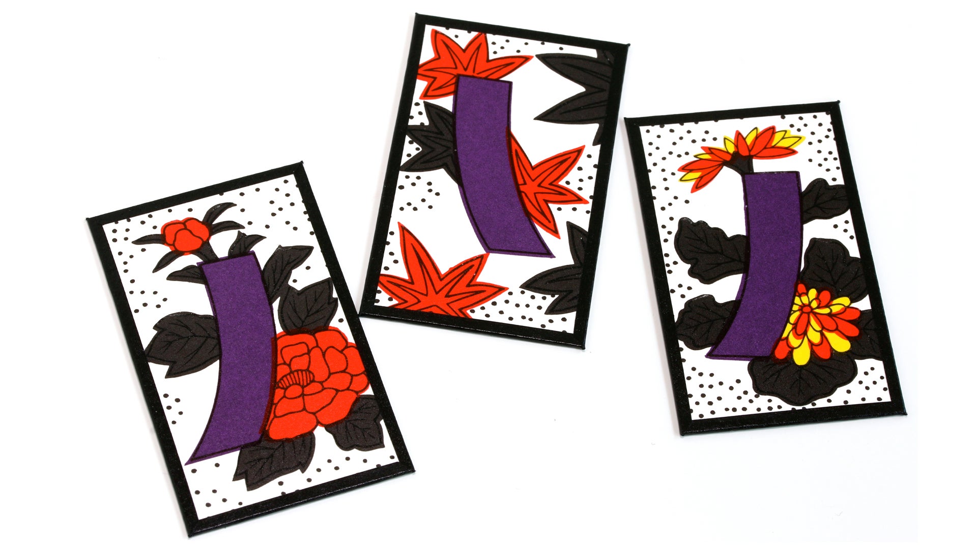 A set of strips cards in Hanafuda