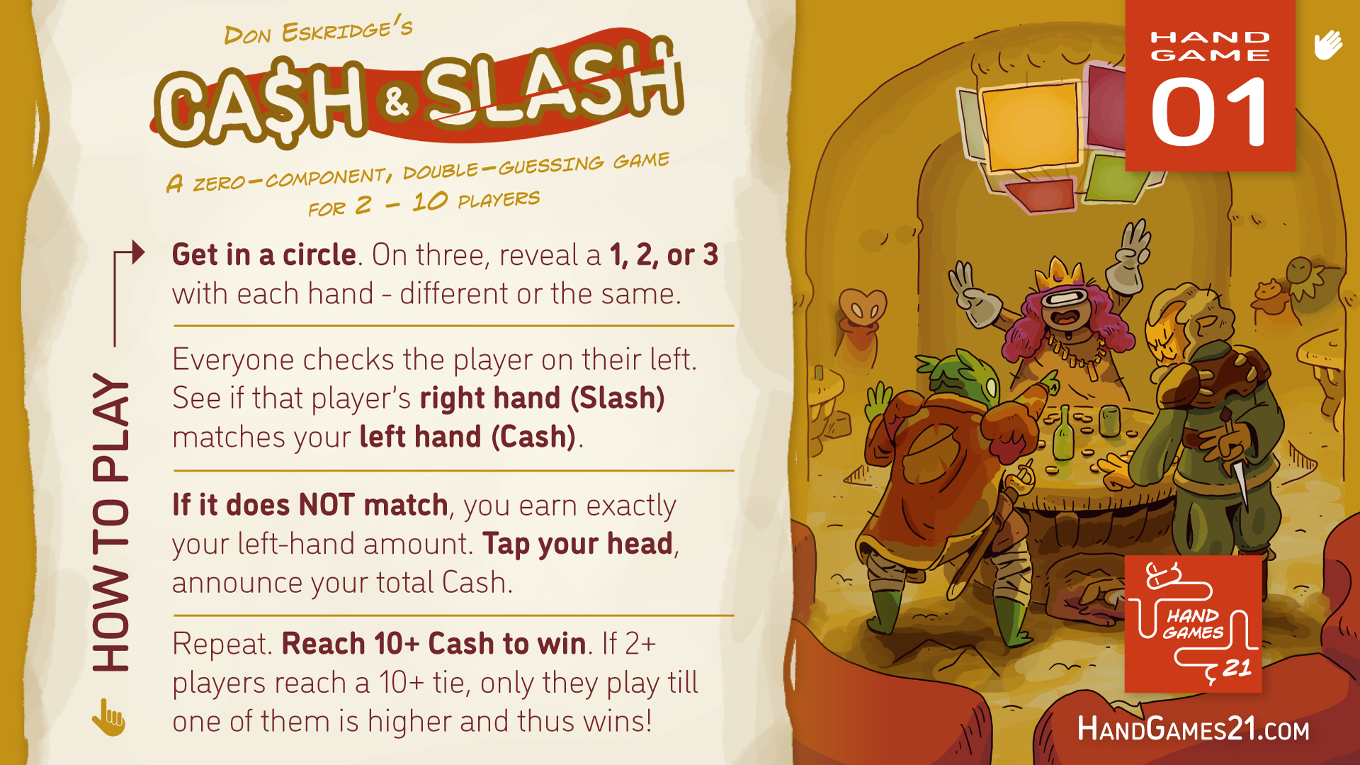 Hand Games 21 Cash and Slash