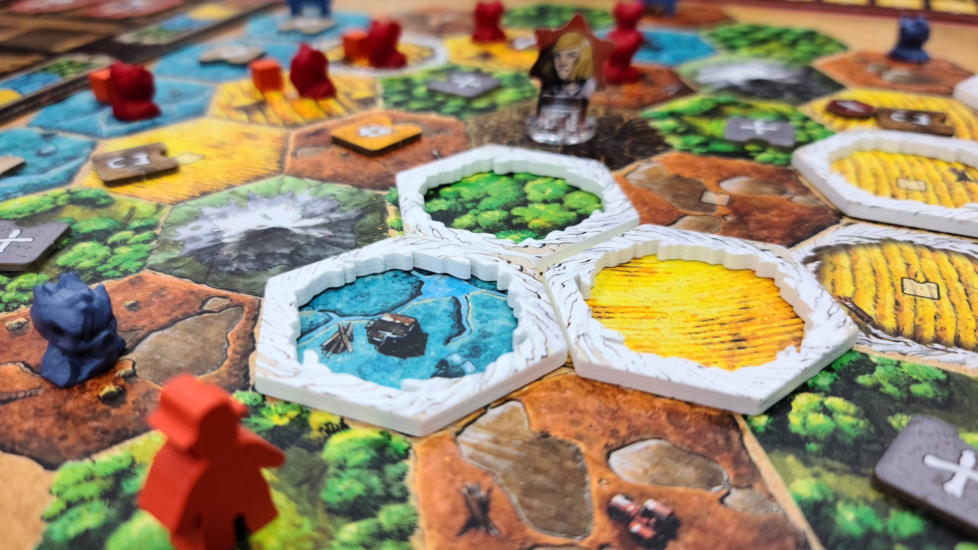 A close-up image of the board for Harrow County: The Game of Gothic Conflict