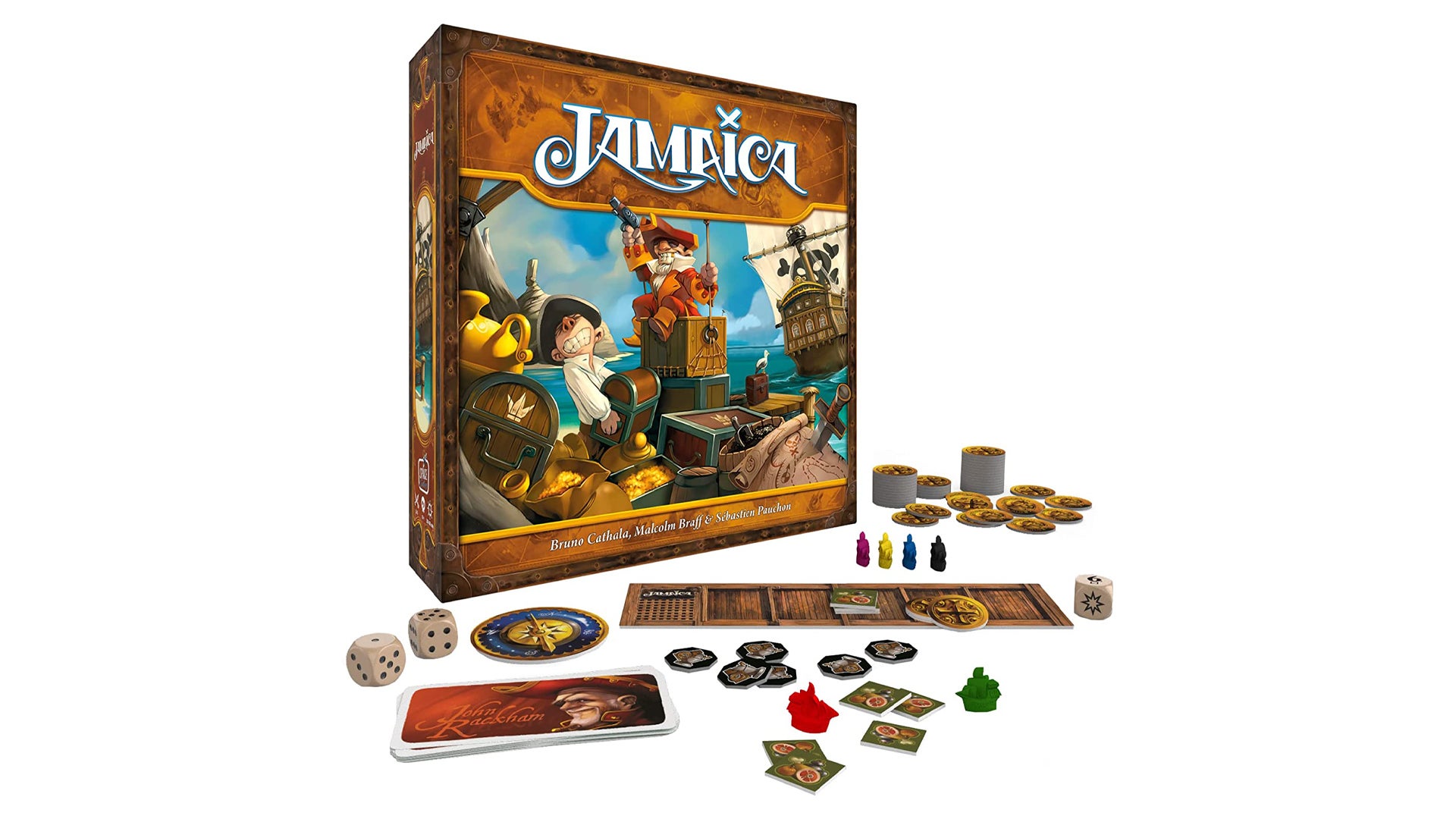 An image of the components for Ascension: Curse of the Golden Islands.