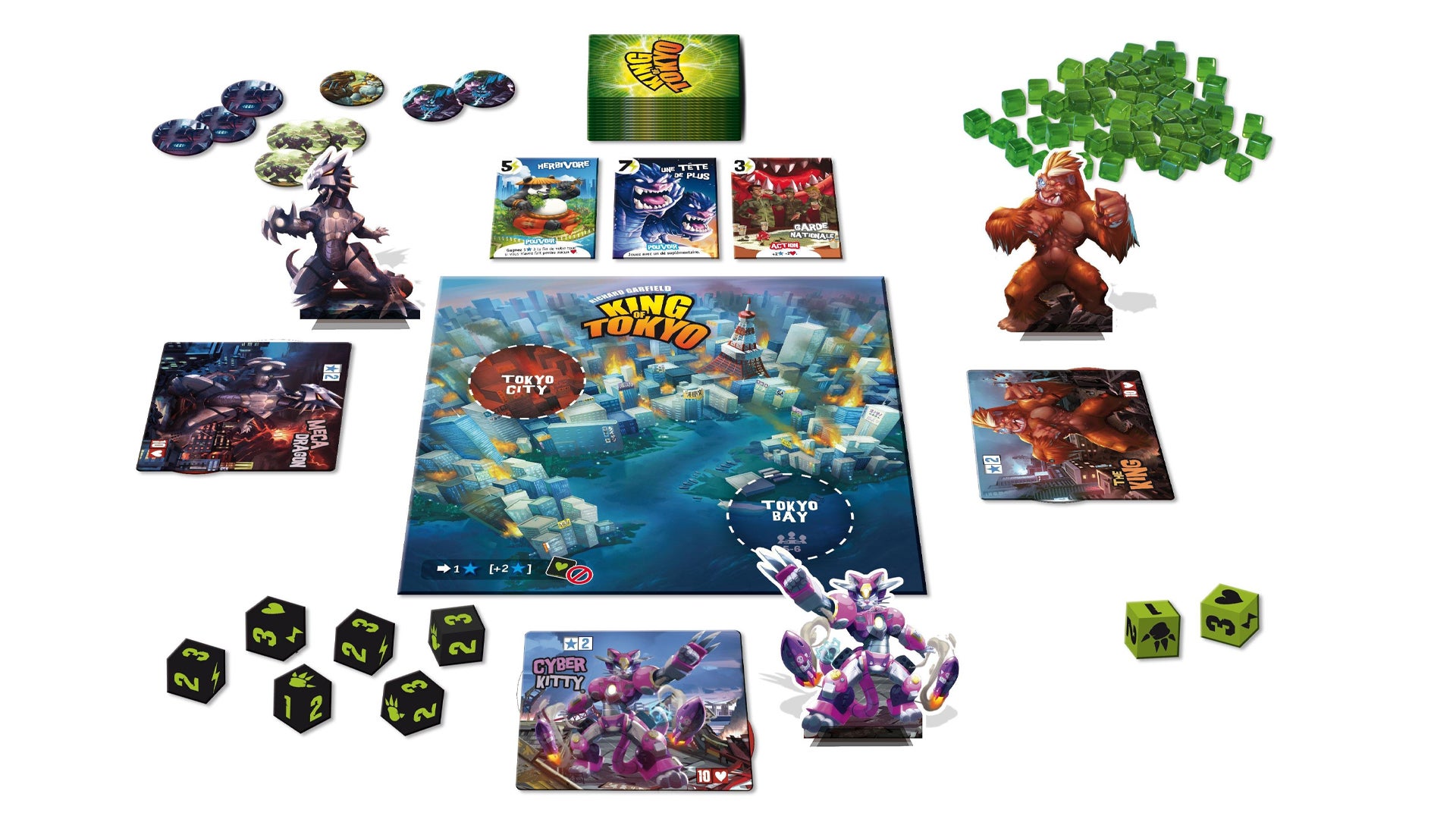King of Tokyo beginner board game gameplay layout