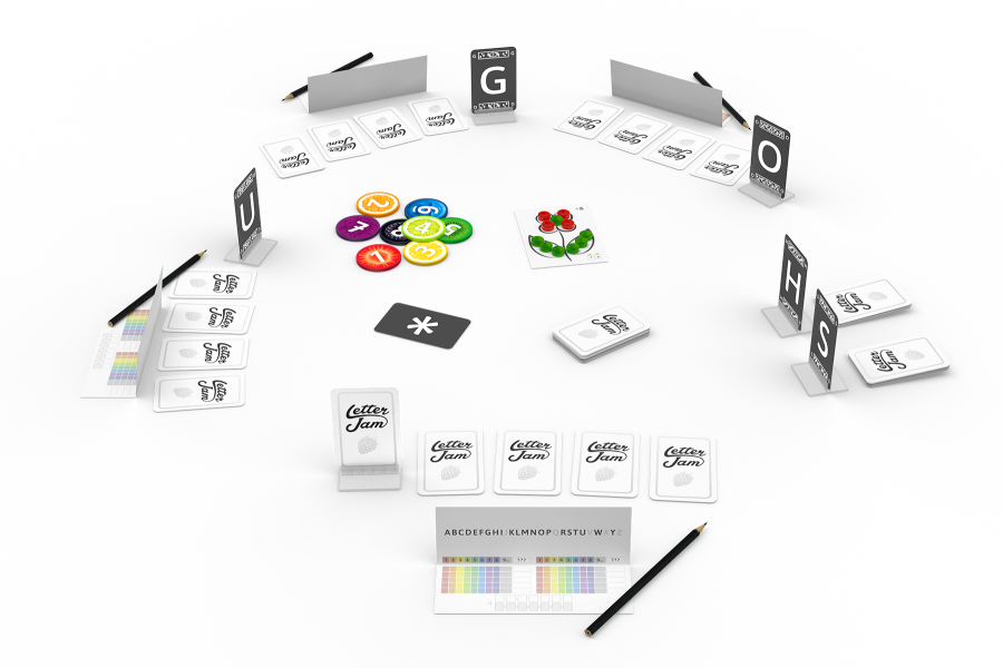 Letter Jam board game gameplay layout