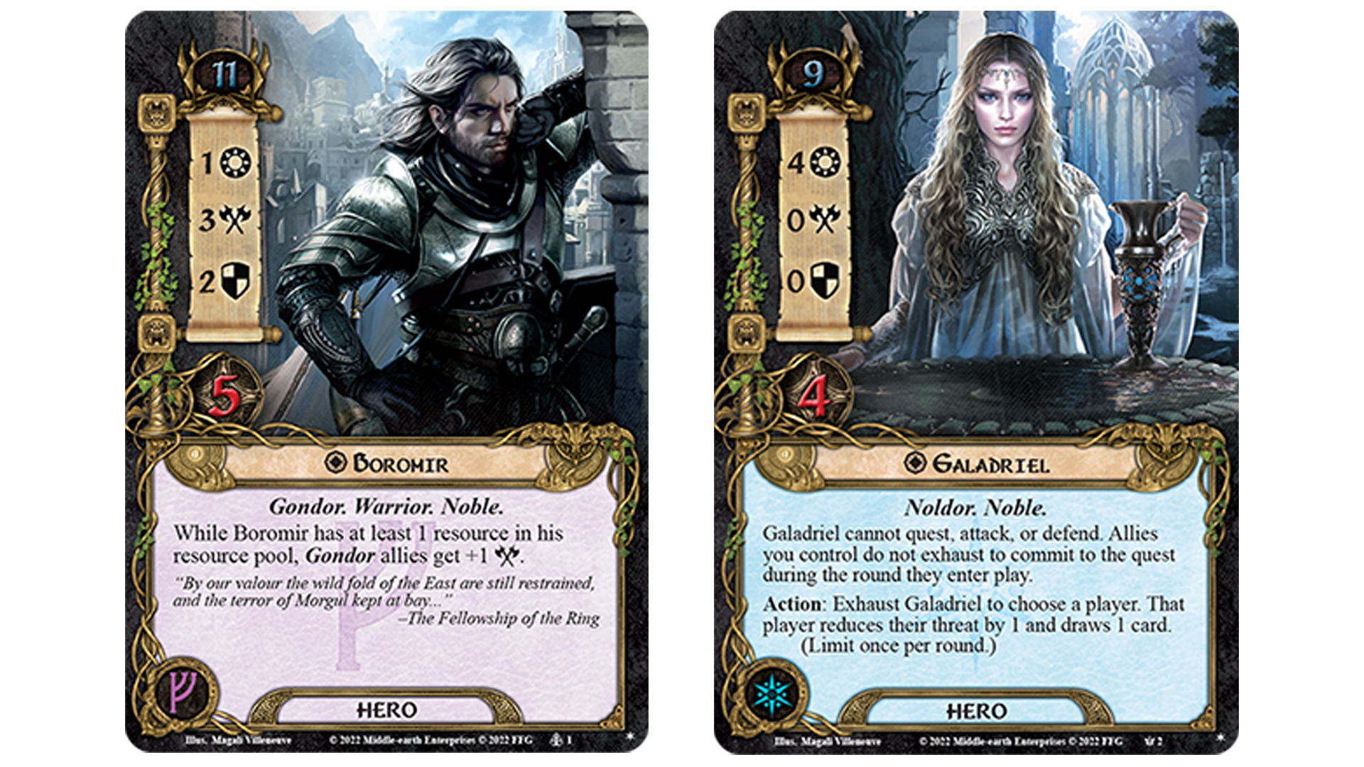 Lord of the Rings: The Card Game starter deck cards