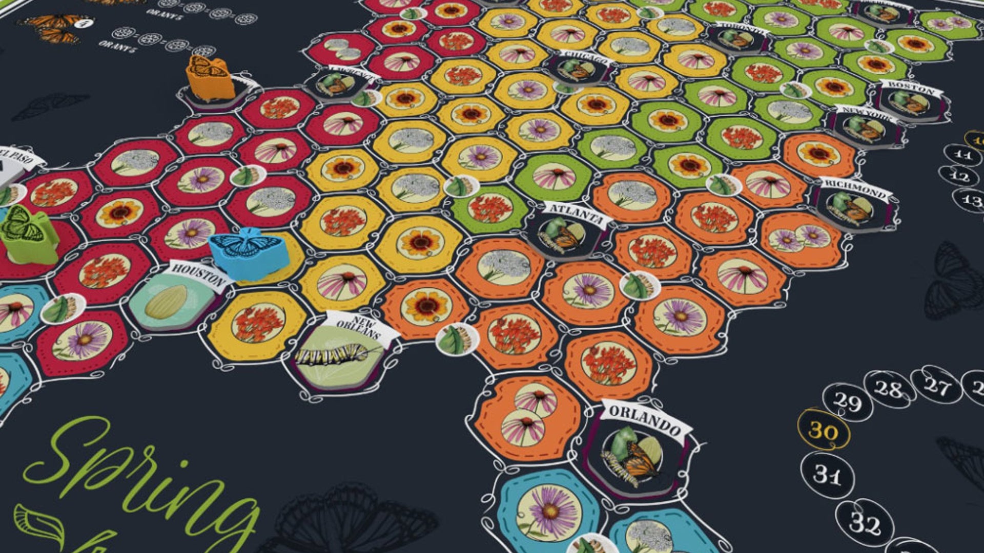 Mariposas board game board