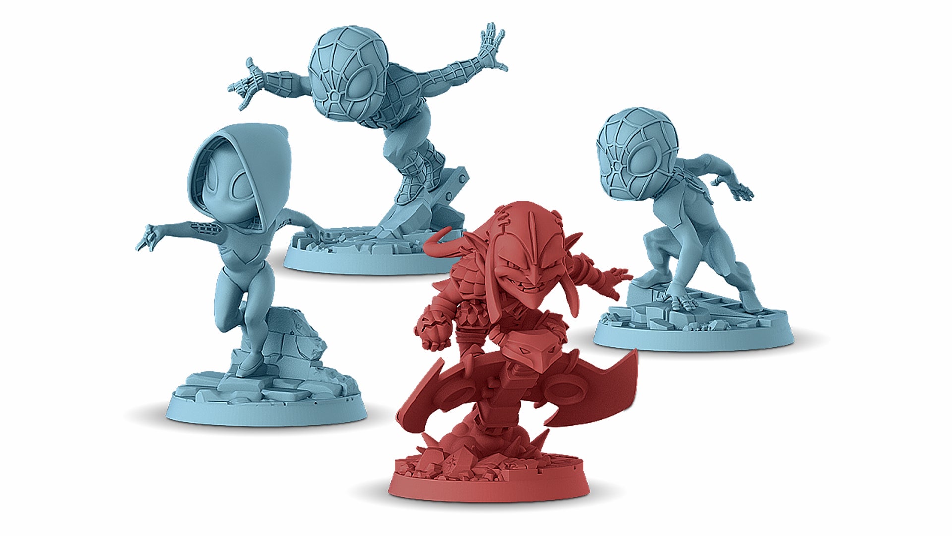 Marvel United: Enter the Spider-Verse board game miniatures