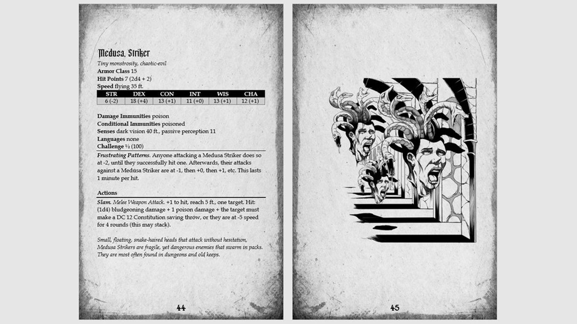 The medusa page for the Nightworld TRPG supplement
