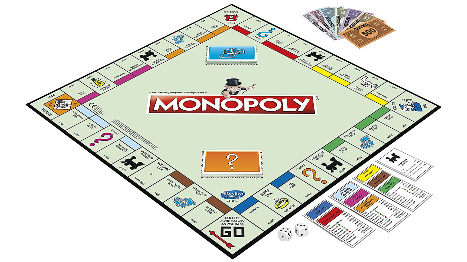 A Monopoly board and pieces