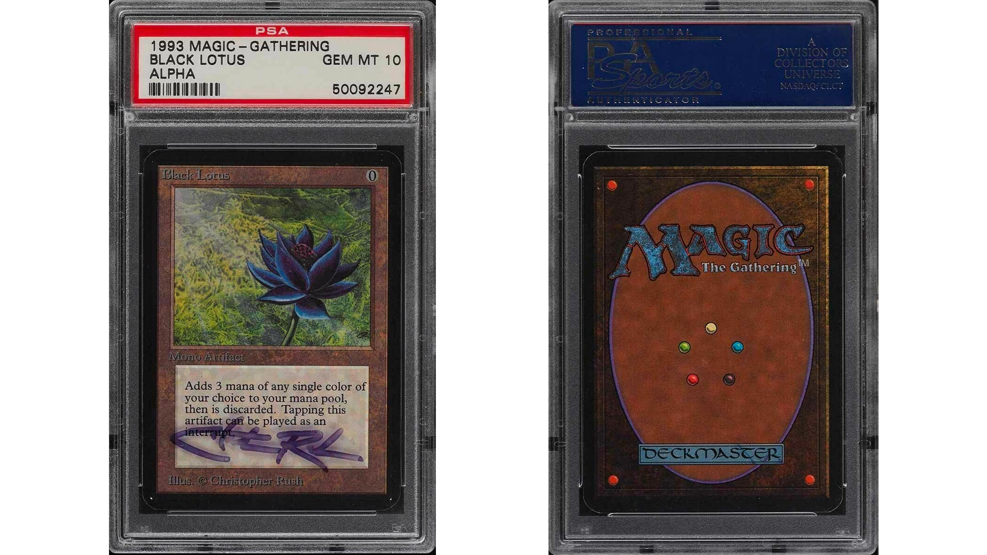 MtG Expensive and Rare card Black Lotus autographed card