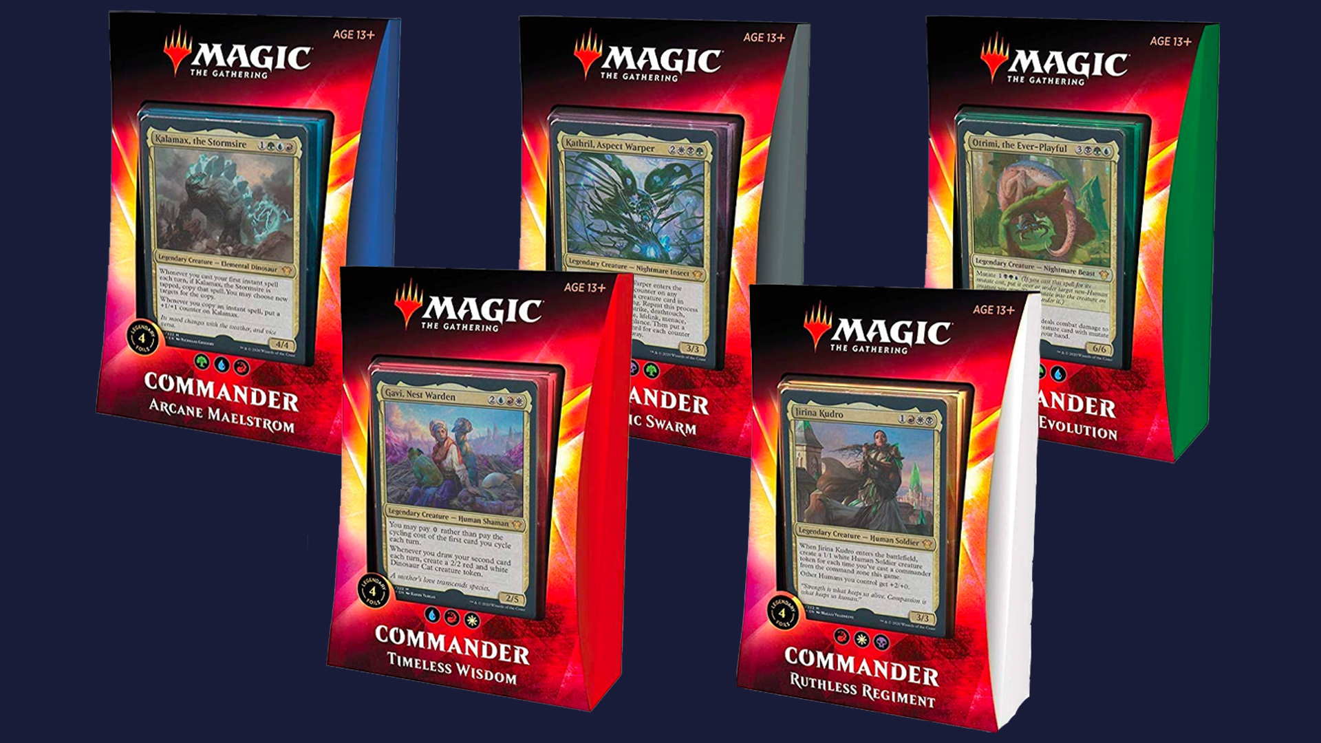 MTG Ikoria Magic Commander 2020 Case SET OF ALL 5 DECKS NEW 
