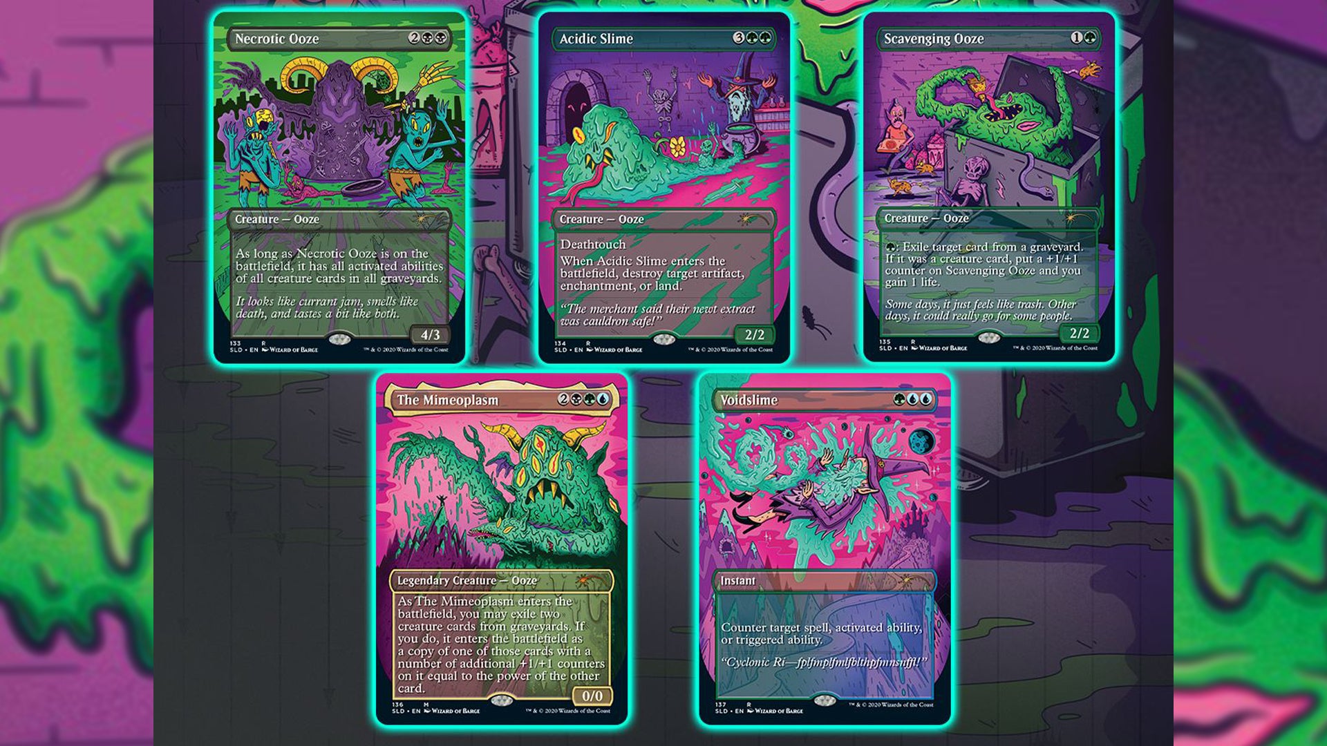 Magic The Gathering S Latest Secret Lair Drops Five Limited Edition Psychedelic Slime Cards Dicebreaker