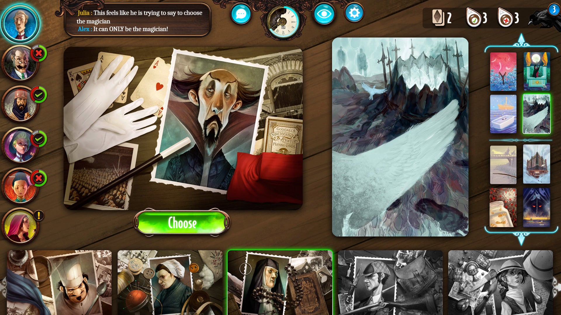 Mysterium digital board game screenshot