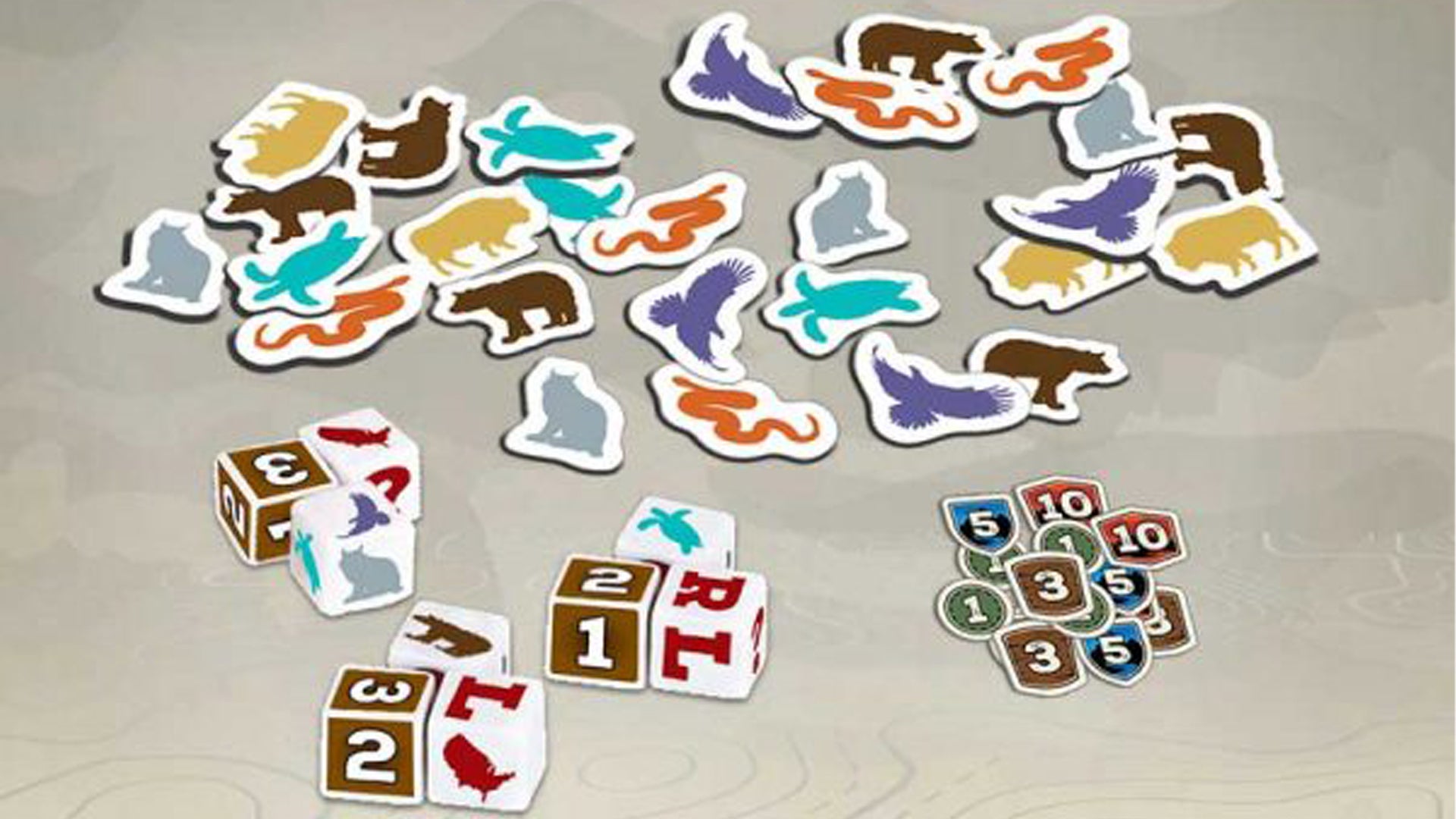 National Parks: Get Wild board game tokens