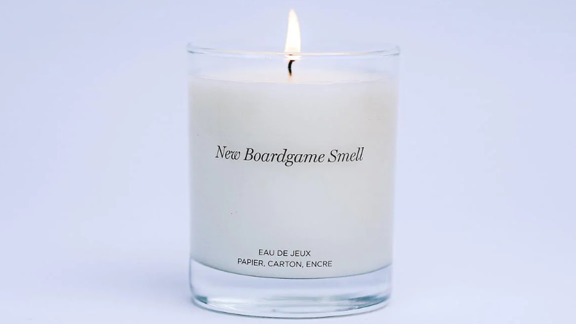 This candle smells like the inside of a freshly opened board game