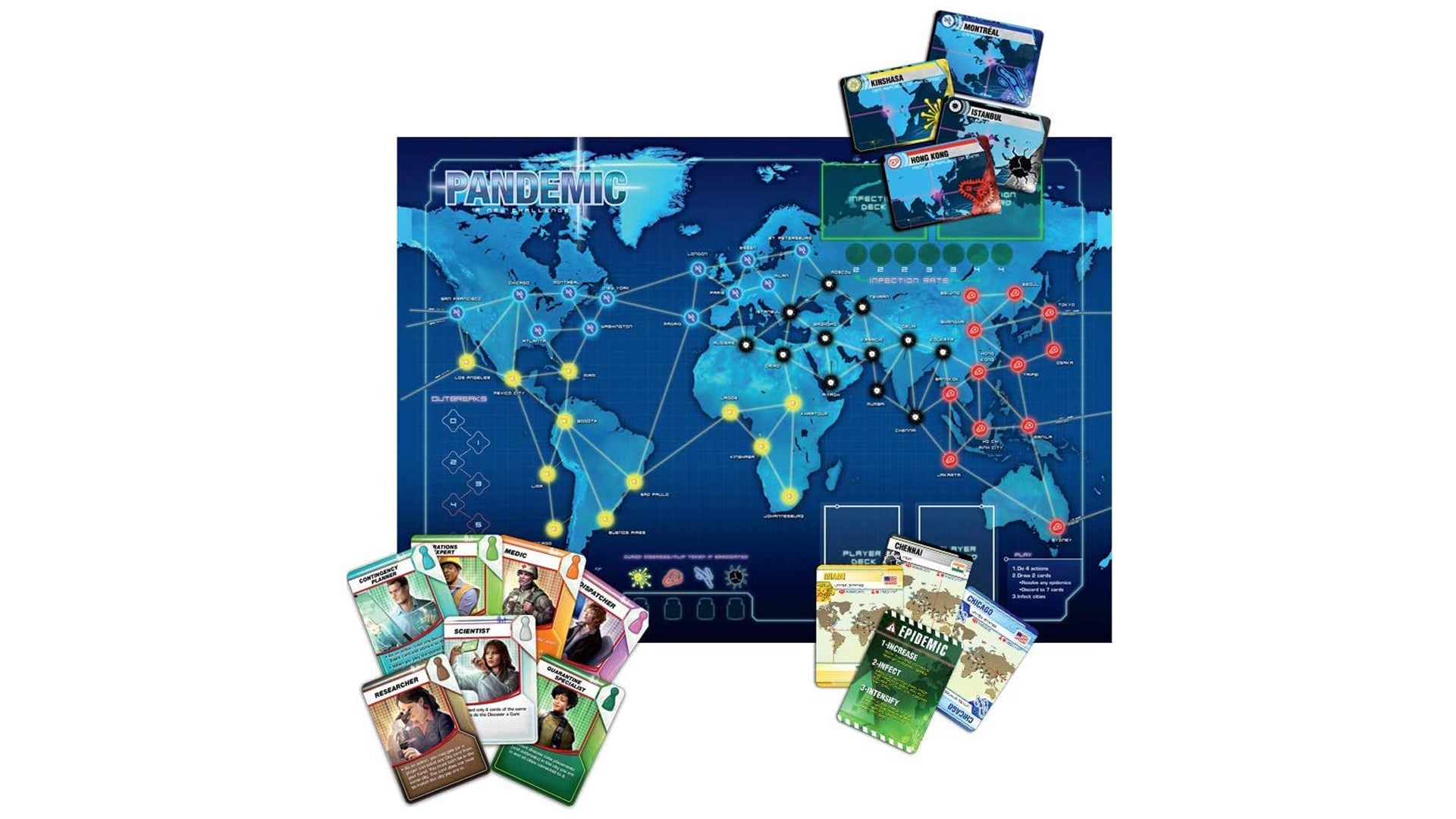 PandemicBlue City Cards Complete SetExtra/Replacement Game Pieces