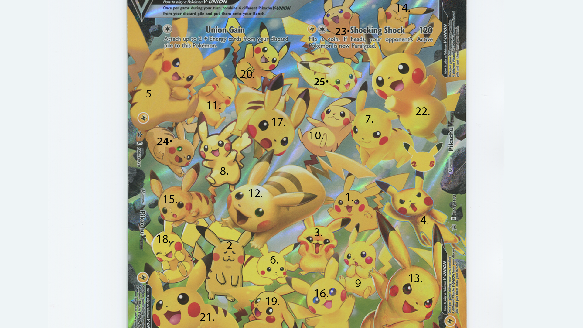 Pikachu V-Union big card labelled 2