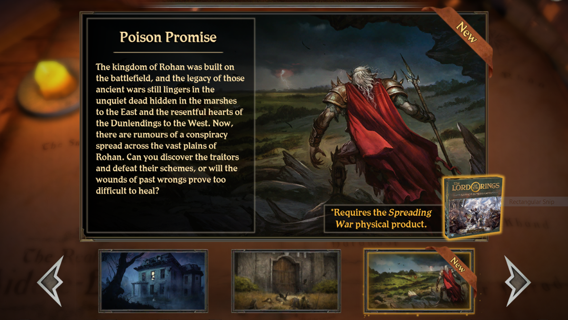 A screenshot for the Poison Promise campaign for Lord of the Rings: Journeys in Middle-earth