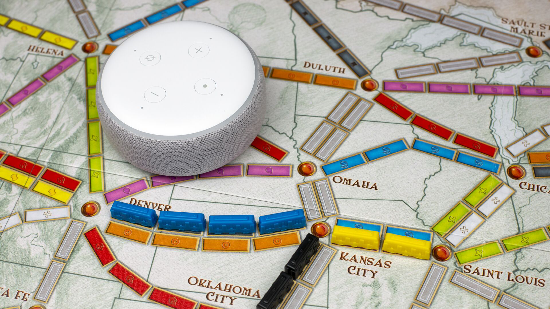 Ticket to Ride board game complete with Alexa support.