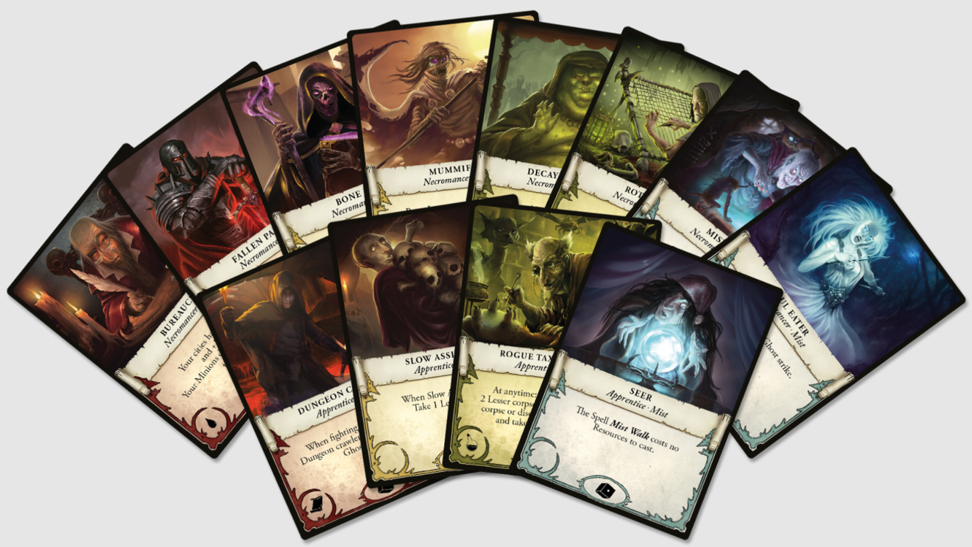 Rise of the Necromancers board game cards
