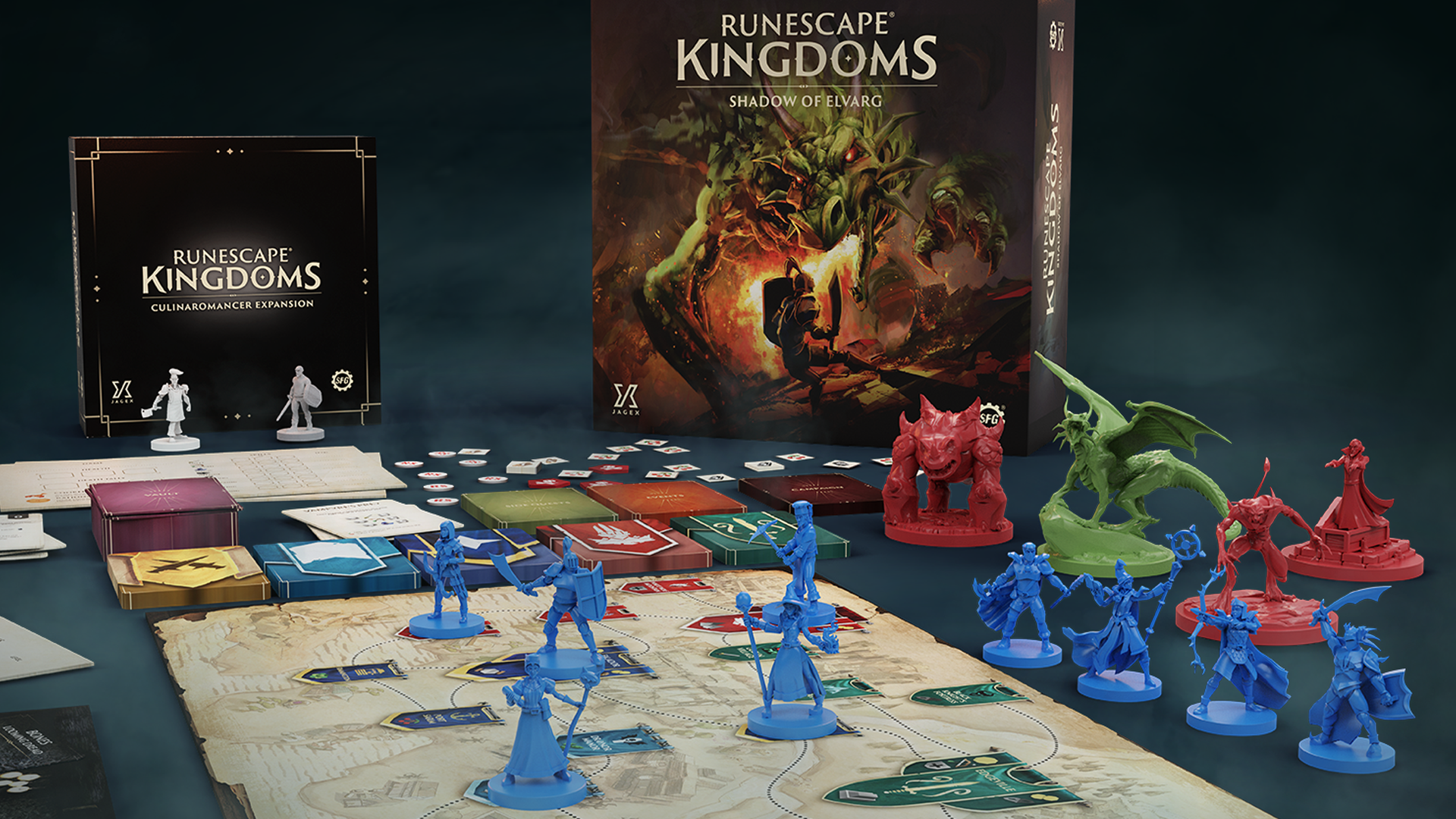 RuneScape Kingdoms: Shadow of Elvarg board game contents