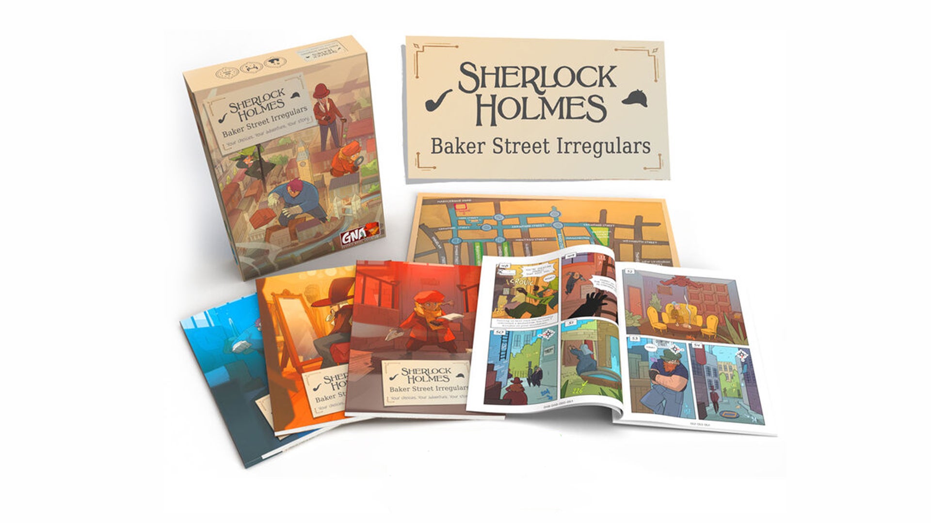 Sherlock Holmes: Baker Street Irregulars board game artwork