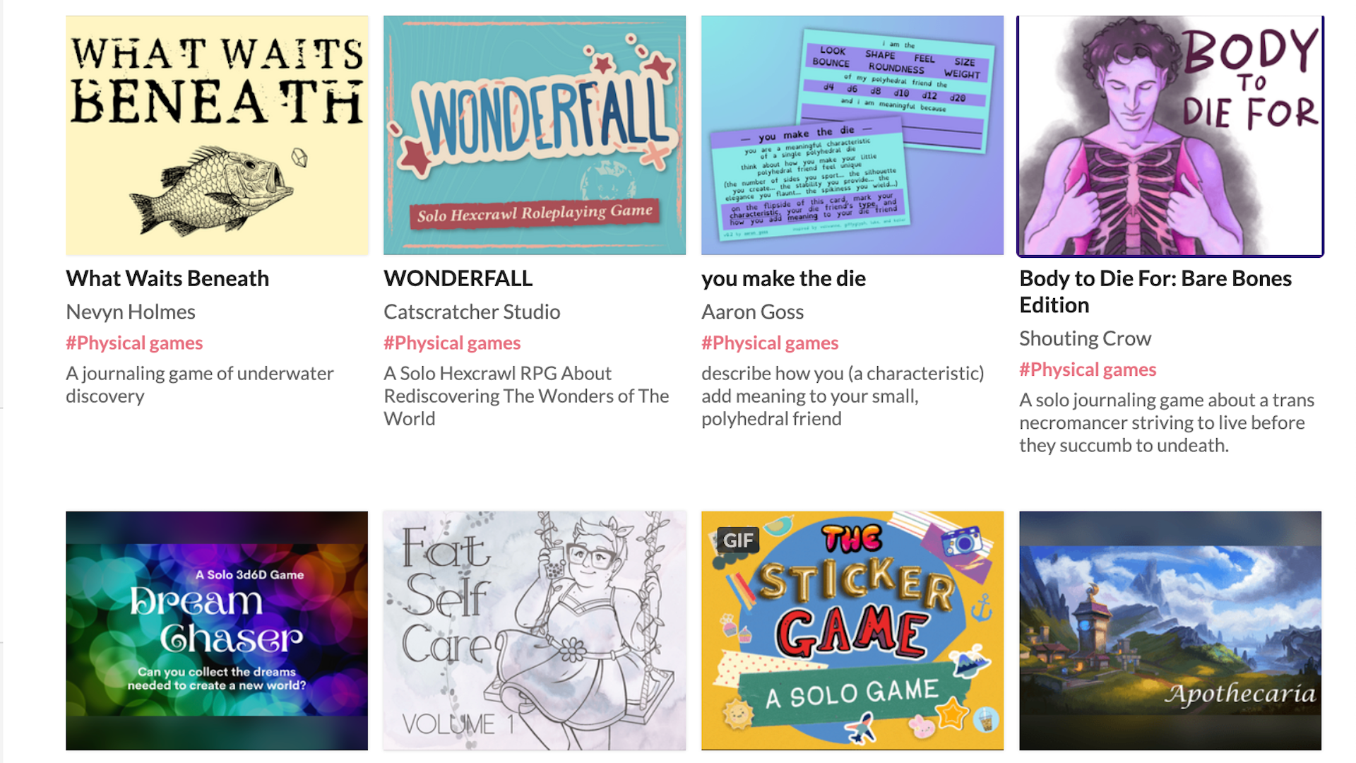 Screenshot of the Solo But Not Alone 3 bundle on Itch.io