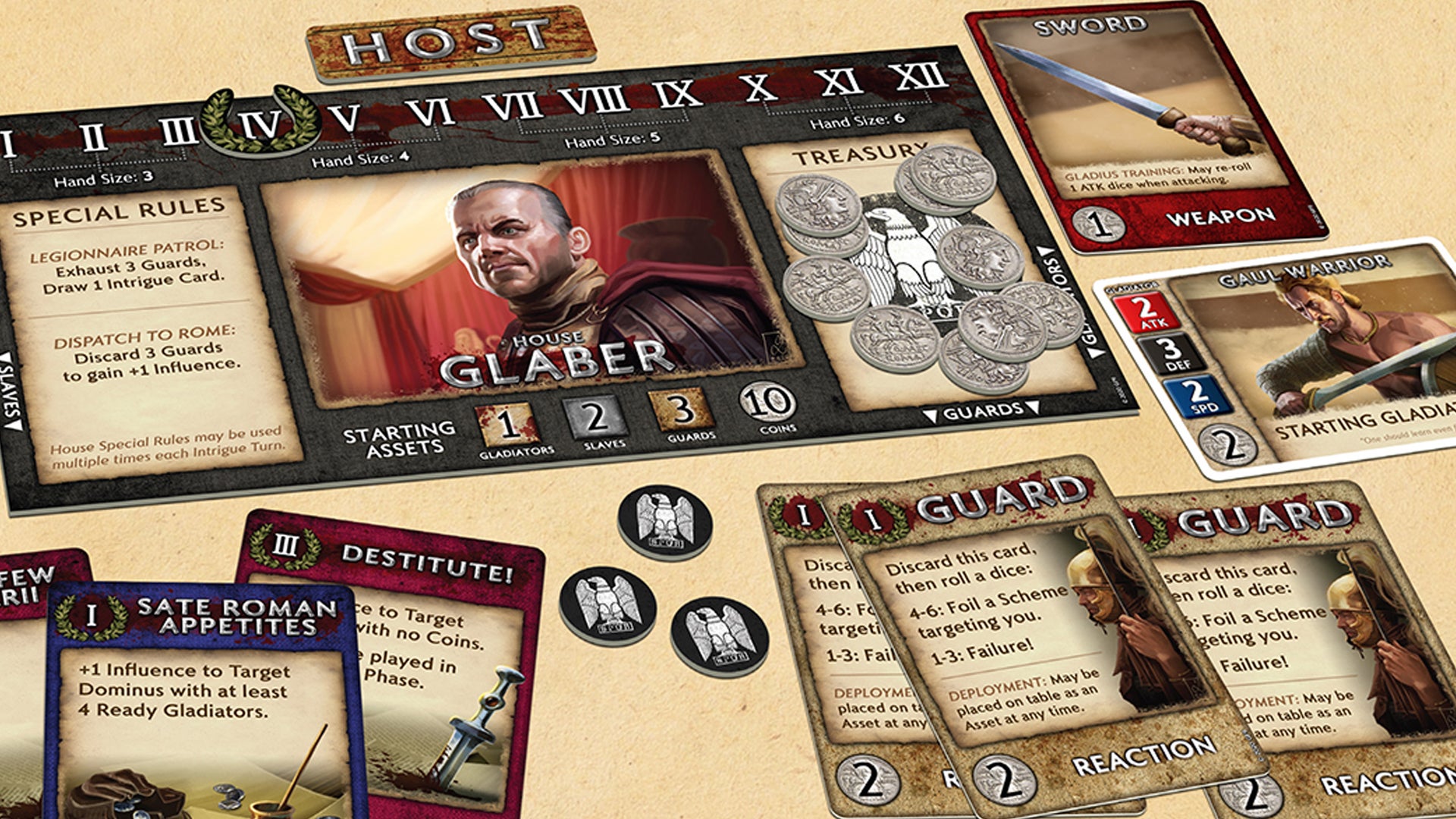 Gladiatorial board game Spartacus A Game of Blood and Treachery re