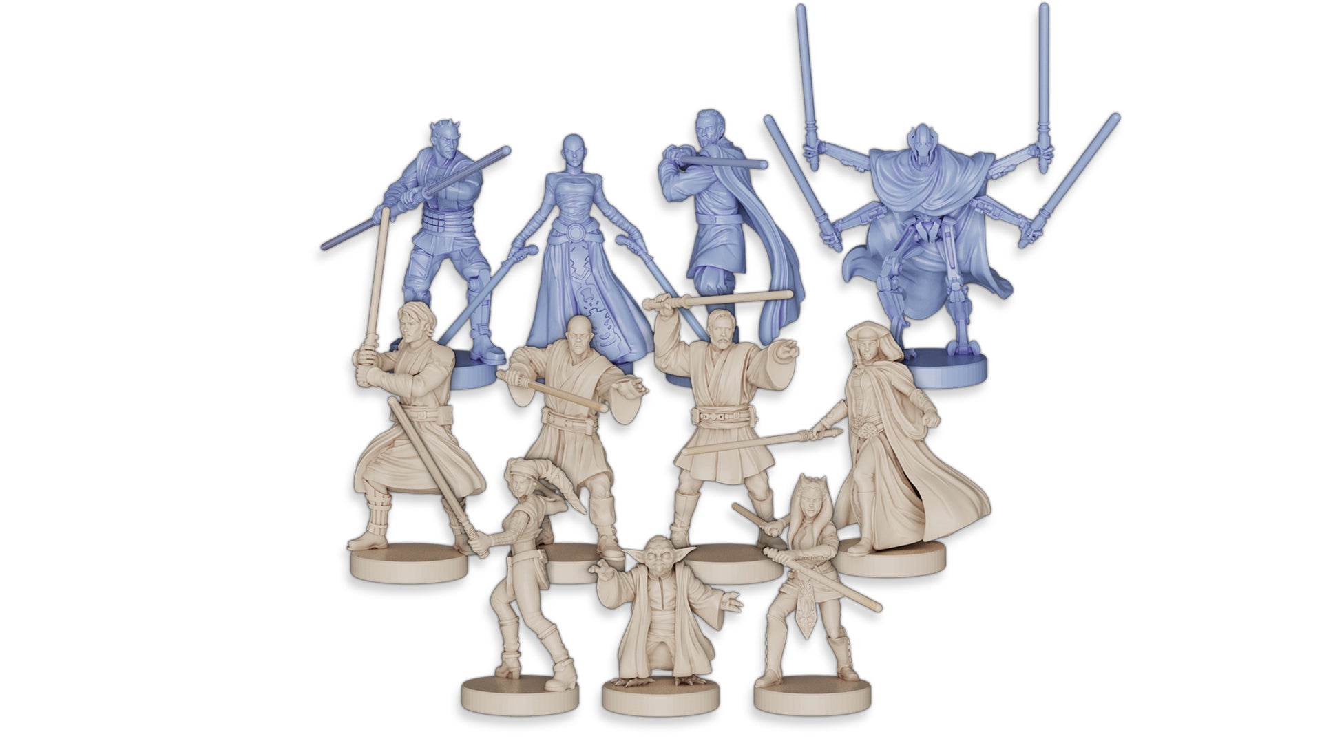An image of the miniatures for Star Wars: Clone Wars - A Pandemic System Game.
