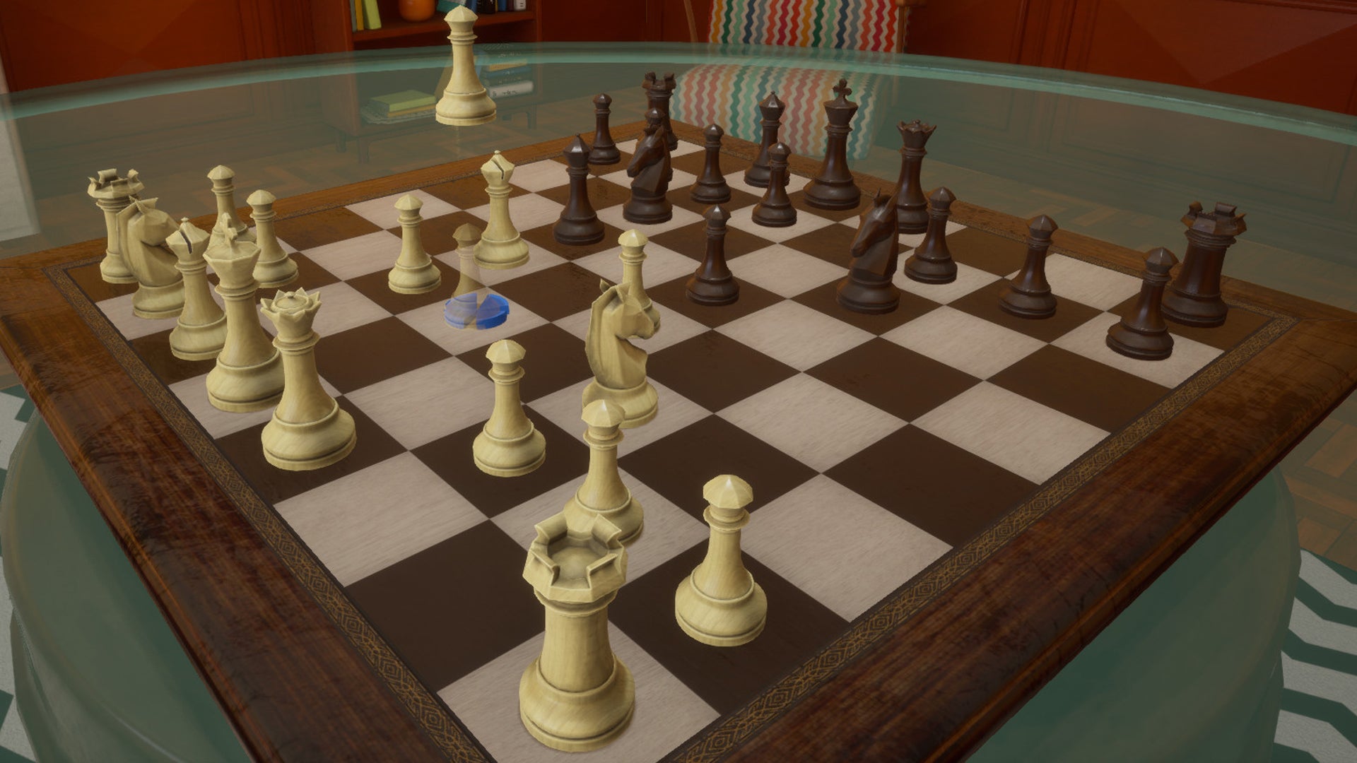 animated chess board in the middle of a game