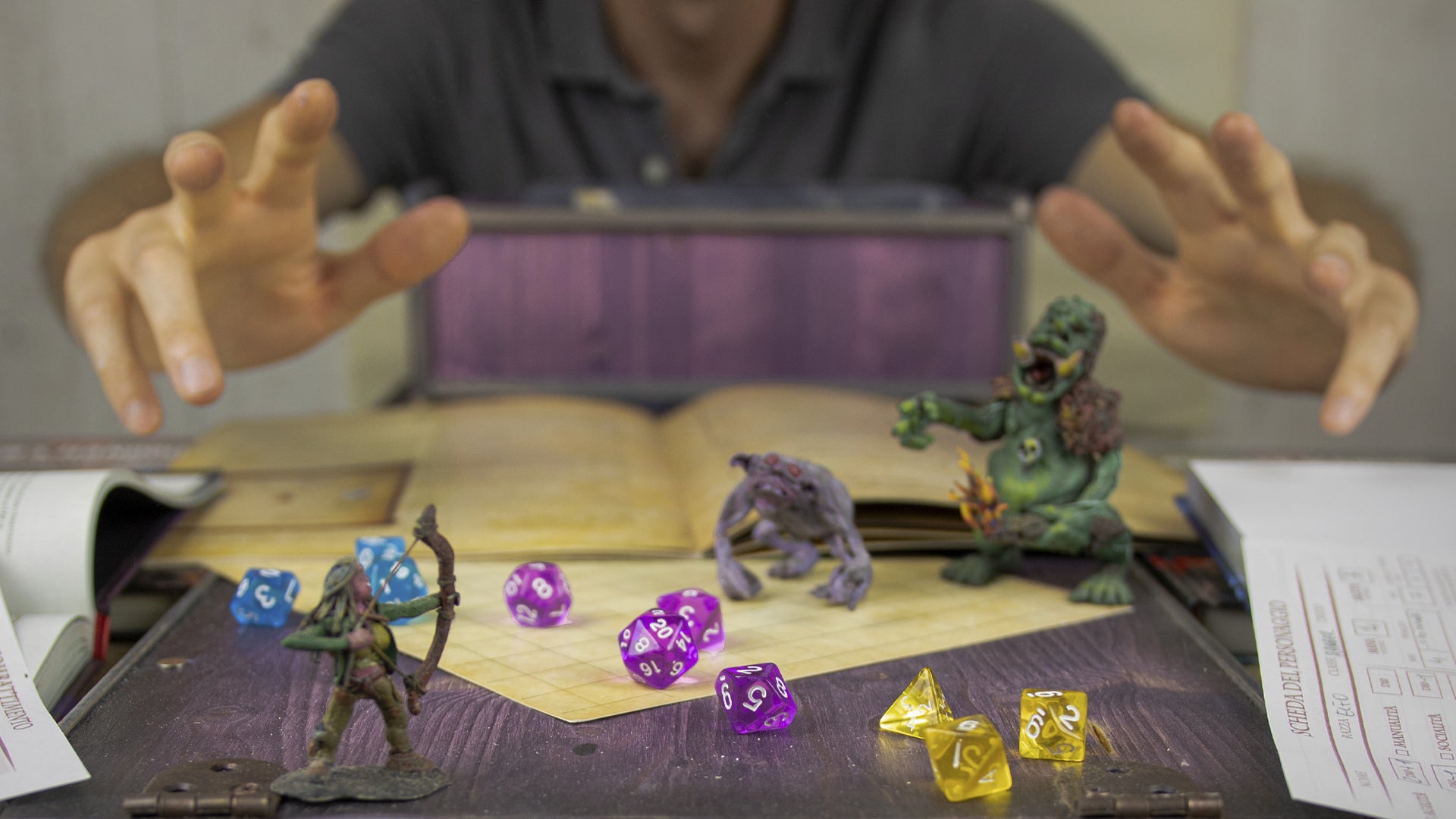 Dungeon master playing a tabletop RPG